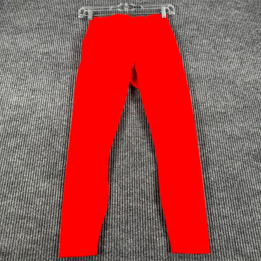 Fabletics Leggings Womens Size XS Extra Small Red Activewear Design on Back